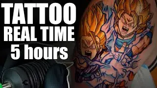 REAL TIME TATTOO | Dragon Ball Z Tattoo | Retro Synthwave Background Study Music