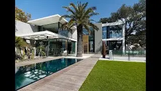 Modern facade defining villa ric in france