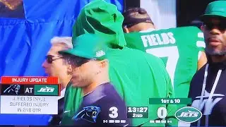 JUSTIN FIELDS INJURY: CAROLINA PANTHERS VS. NEW YORK JETS: NFL WEEK 7: OCTOBER 19, 2025