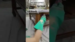 Using GreenEz to strip furniture the right way! And eco-friendly! #diy #shorts #greenezstripandclean