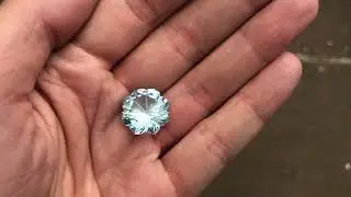 Snowflake fantasy cut Swiss blue topaz 20.41 cts.