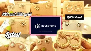 BLUESTONE Latest Gold & Diamond Earring STUDS Design with weight & price |#gold #bluestone #earrings