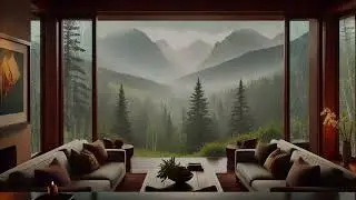 Relaxing Rain on Glass | Cozy Views of a Lush Forest and Mountain Woods 🌧️
