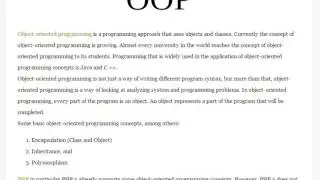What is Object Oriented Programming in PHP