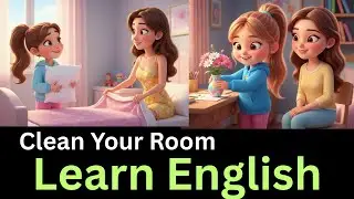 Clean Your Room &ndash; English Learning Story for Kids | Mom & Girl Dialogue | Daily English Practice
