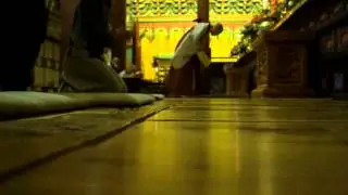 Monks perform morning Buddhist chants at Haeinsa Temple