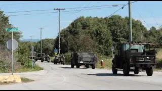 A Military Vehicle Convoy