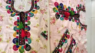 The Art of Afghan Luxury Neckline Embroidery || Hand-made Stitch Embroidery || Classic Neck