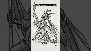 Daily Dragon Sketch: Day 232 - a design fit for a king..#fantasy #shorts #dragons #dnd #dragonart