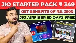 Jio Starter Pack ₹349 | Jio Airfiber 50 Days Offer | 90 Days JioHotstar | 50GB JioAi Cloud #jio 