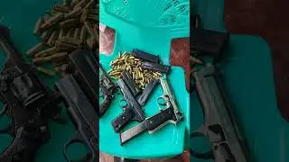 beretta m9 9mm 32 bore revolver and bullets and 30 bore bullets