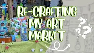 Transforming My Art Market Booth Using Thrifted & Handmade Props DIY 🌙 Art Vlog