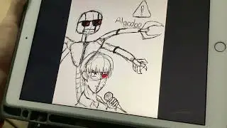 The Drawing Of Me In Hand Of My Big Brother Friend (No Colors)