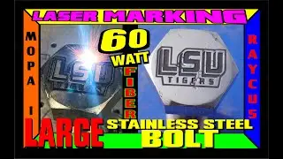 Fiber Laser Engraving Stainless Steel Large BOLT LSU Logo deep Engraved     Marvin Faber