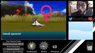 Shiny female Salandit after just 49 SOS calls in Pokemon Sun and Moon (with Salazzle evolution)