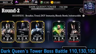 Dark Queen&rsquo;s Non Fatal Tower Bosses Battle 110,130,150 Fight + Reward |Talent Tree setup | MK Mobile