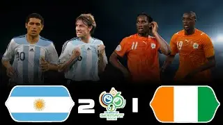 Riquelme leads the Tango to victory ivory coast! 🥶🤯 》Argentina 2-1 Ivory Coast | World Cup 2006