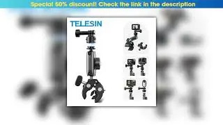 Today Only TELESIN Cycling Motorcycle Clip Quick Release Magic Arm 360&deg; Aluminum Alloy Super Clamp&bull;