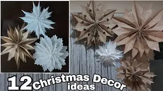 💥12 Easy Ideas💥 Home Christmas Decors |#recycled Paper Bags | DIY Snowflakes #diy #craft #christmas
