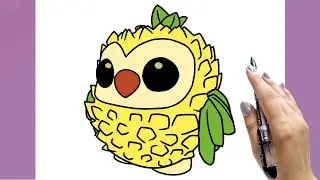How to draw Pineapple Owl from Adopt Me ( Roblox ) - Step by Step 