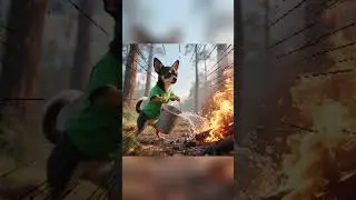 The little dog discovered that the forest was on fire.🔥🐶 #dog #funny #cutedog #firefighter #fire