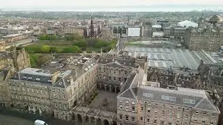 Edinburgh City Chambers Drone Video 4K UHD. See Edinburgh's Old Town viewed from the air.