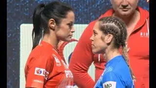 Katarzyna Lubońska vs. Eva Dourthe - Weigh-in Face-Off - (FEN 27) - /r/WMMA