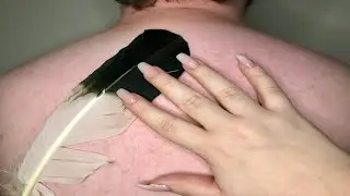 #lofi #asmr | Up Close Back Scratching with Long Nails & Feather Tickling on a Real Person
