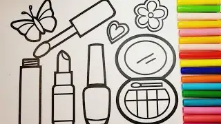 How to Draw and Color Fun Makeup Tools   Tools Drawing and Coloring Pages for Kids#makeupdrawing