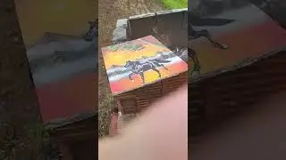 Lighting My Art On Fire!! #fire #art #fyp #viral #spray #epic #burnout