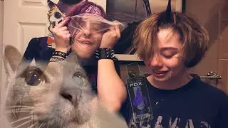 dyeing my friends hair except we never stay on topic