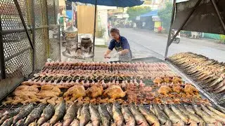 Mouth-Watering! Non Stop Grilling 300 Kg of Fish and Chicken With Charcoal | Thai Street Food
