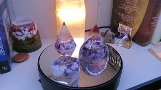 Amethyst Crystal Resin Talismans - Dome, Polyhedron, Cone - Uniquely handmade by lifeflows.co.uk