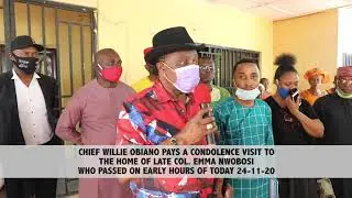 Gov. Obiano Pays A Condolence Visit To The Home of the Late Col. Emma Nwobosi who passed on today