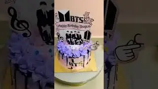 BTS theme cake 🎂#Withoutfondantcake #cakestyle #youtubeshort