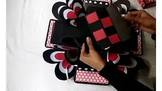 Explosion Box for birthday/Explosion box/ Black and red theme explosion box