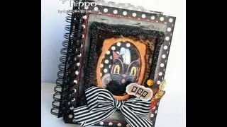How to Make a Rocking Vintage Style Halloween Scaredy Cat Scrapbook Album - TUTORIAL