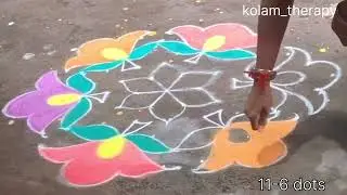 11-6 dots Margazhi day 4 kolam. 