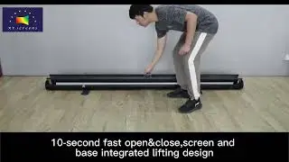XYSCREEN 150 inch 16:9 manual floor rising screen