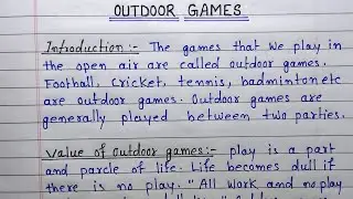 Essay On Outdoor Games In English || Short Essay || @edurakib