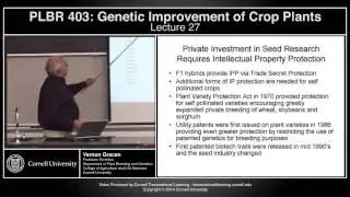 plbr403 - Genetic Improvement of Crop Plants - Lecture 27