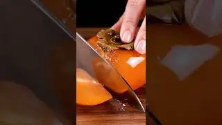 Satisfying Jelly Glass Persimmon ASMR: Slow-Motion Slicing Sounds