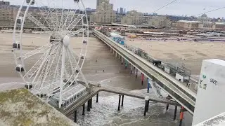 CLIMBING THE BUNGEE JUMP TOWER AT THE PIER SCHEVENINGEN WITH INSANE WINDSPEEDS