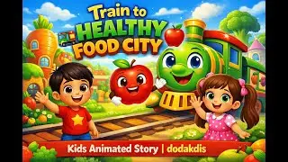 Train to Healthy Food City  | Kids Animated Story About Healthy Eating | dodakids