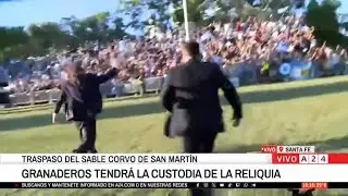🔴 AS&Iacute; LLEG&Oacute; JAVIER MILEI AL ACTO POR EL ANIVERSARIO DE LA BATALLA DE SAN LORENZO