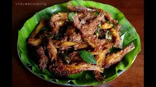 Southindian Style Crispy Fried Anchovies Recipe ( Nethili Meen Varuval)