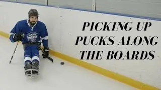 SLEDGE HOCKEY DRILLS AND SKILLS | PICKING UP PUCKS ALONG THE BOARDS