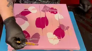#82 - Magenta Pinks and Self mixed Dark Mauve Wrecked Puddle Pour Swipe