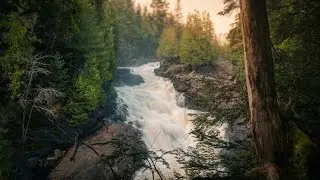 Hiking at Ragged Falls Provincial Park
