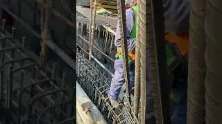 Binding & Steel Reinforcement For inclined Column.#shortvideo #construction